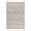 Ivory and Black Hand Woven Wool Area Rug, 3' x 5'