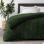 Forest Green Shaggy Faux Fur King/Cal King Duvet Cover