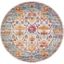 Bohemian Bliss Cream/Teal Oriental Round Rug - 7'x7'