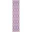 Purple and White Hand-Hooked Cotton Runner Rug