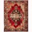 Antique Patina Red Synthetic Round Area Rug, 10'6" X 14'