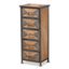 Lockable Gray Office Cabinet with Whitewashed Oak Accents