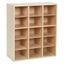 Natural Birch 15-Cubby Tray Storage Cabinet for Kids