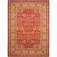 Hand-Knotted Red and Natural Synthetic Area Rug, 8' x 11'