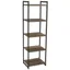 Ashwood Gray 5-Shelf Narrow Bookcase with Black Metal Frame