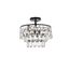 Mila 14'' Black Iron and Crystal Flush Mount Light