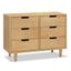 Honey Wood 6-Drawer Double Nursery Dresser