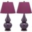 Cybil 26" Dark Purple Double Gourd Glass Table Lamp Set