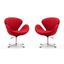 Retro Chic Raspberry Red Wool Blend Swivel Accent Chair