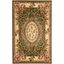 Sage and Ivory Floral Hand-Knotted Rectangular Area Rug