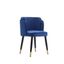 Royal Blue Velvet Upholstered Dining Chair with Gold Trim