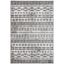 Ivory and Black Hand-Knotted Rectangular Area Rug