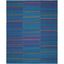 Blue and Multi 8' x 10' Handmade Wool Flat Weave Rug