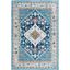 Light Blue Synthetic Hand-Knotted Rectangular Area Rug