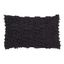 Black Nubby Design Down-Filled Rectangular Throw Pillow