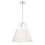 Polished Nickel 3-Light Pendant with White Silk Shade