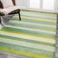 Duxbury Coastal Stripe Green/Blue Synthetic 3x5 Area Rug