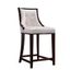 Pearl White and Walnut Elegance Faux Leather Barstool