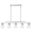 Calhoun Symmetrical Satin Nickel 5-Light Linear Chandelier