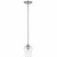 Brushed Nickel Mini Pendant with Glass Shade