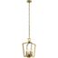 Abbotswell 4-Light Natural Brass and Polished Nickel Pendant