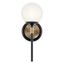 Benno Black and Bronze Wall Sconce with Opal Glass Shade