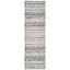 Ivory and Charcoal Striped Synthetic Runner Rug, 2'6" x 6'