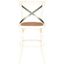 Ivory Wood X Back Counter Stool with Wicker Seat