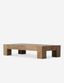 Rustic Oak 70" Rectangular Wood Coffee Table with Storage