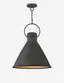 Winnie Aged Zinc 18" Pendant Light with Oversized Loop - Black