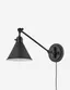 Black Adjustable Steel Single Light Wall Sconce