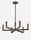 Ezra Minimalist Black Oxide 6-Light Angular Chandelier