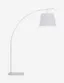 Brushed Nickel Arc Floor Lamp with White Shade