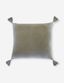 Sage Velvet Square Pillow with Tassels