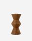 Small Brown Mango Wood Geometric Candle Holder