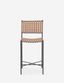Modern Farmhouse Natural Leather Counter Stool in Gray/Brown