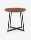 Niklaus 23" Round Walnut Veneer Side Table with X-Shaped Steel Base