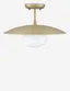 Declan Sleek Brass 18" Semi-Flush Frosted Globe Ceiling Light