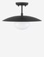 Modern Declan Matte Black 16" Brass & Glass Globe Ceiling Light