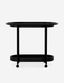 Orbit 36" Black Steel and Oak Bar Cart with Casters
