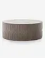 Colorado Contemporary Round Drum Coffee Table in Dark Grey