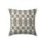 Charcoal and Ivory Checkered Polyester Square Pillow 18"