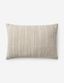 Cream and Beige Striped Cotton Jute Pillow 16'' x 26''