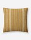 Gold Striped 18" x 18" Cotton Polyester Pillow with Down Insert