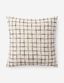 Ivory and Black Cotton Grid Pattern Throw Pillow 22" x 22"