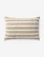 Natural Striped Linen and Cotton Lumbar Pillow with Down Insert