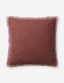 Wine Fringed 18" x 18" Polyester Accent Pillow