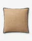 Natural and Blue Textured Linen Cotton Accent Pillow 18" x 18"