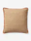 Natural and Rust 18" x 18" Textured Linen Cotton Pillow