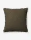 Dark Green 22" x 22" Woven Down Pillow with Fringe